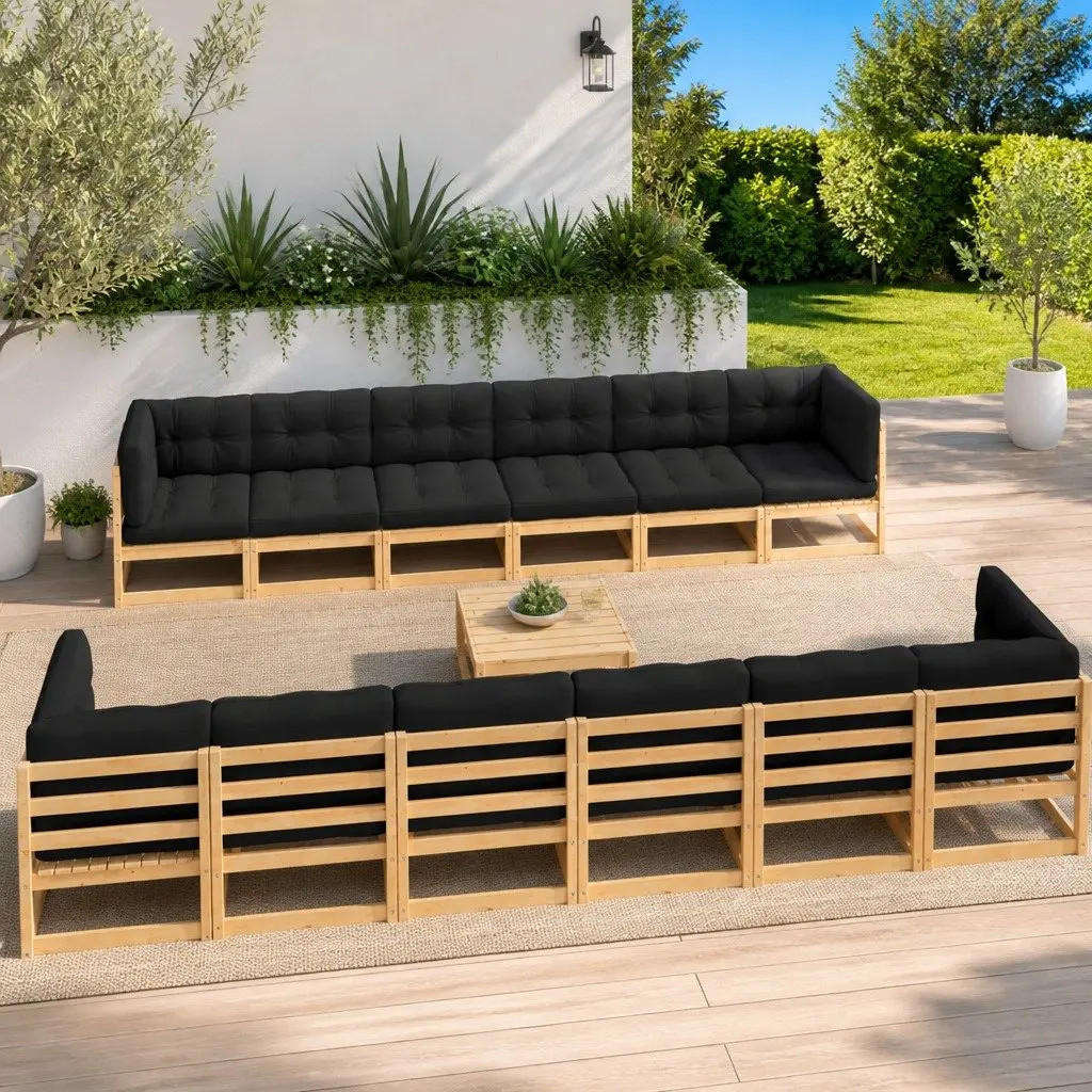13-Piece Garden Lounge Set with Plush Cushions