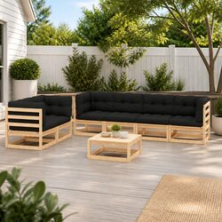 Premium 7 Piece Garden Lounge Set with Anthracite Cushions