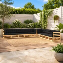 10-Piece Garden Lounge Set with Anthracite Cushions