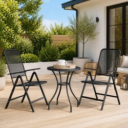 Durable 3-Piece Garden Dining Set with Adjustable Backrest