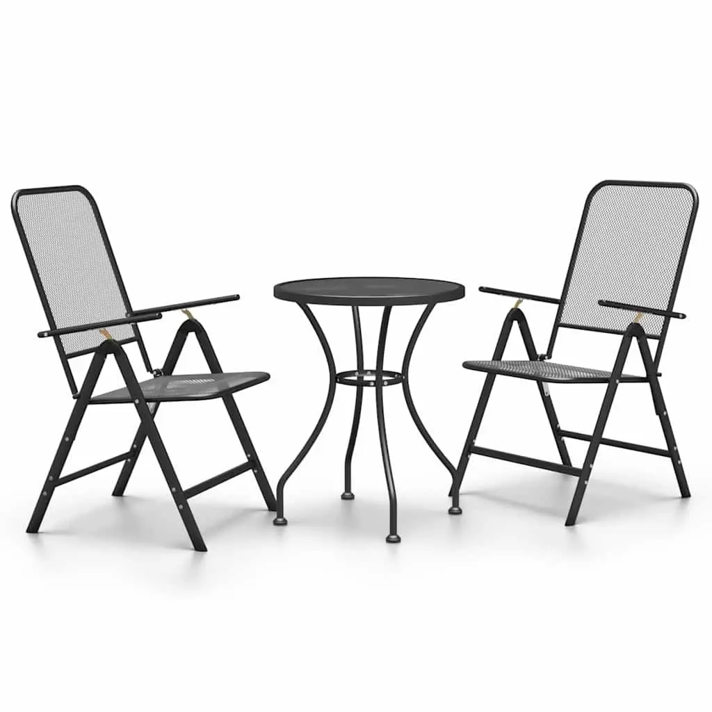 3-Piece Garden Dining Set with Adjustable Backrest