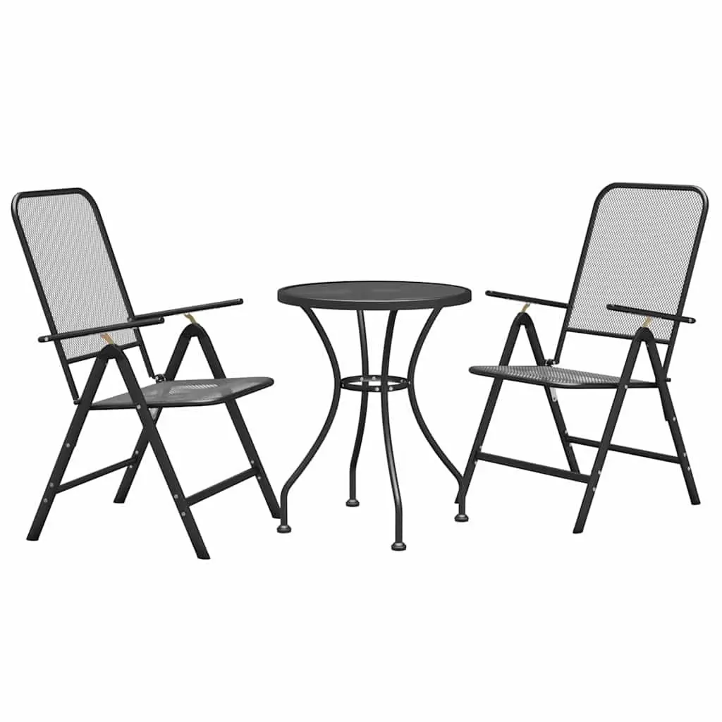 3-Piece Garden Dining Set with Adjustable Backrest
