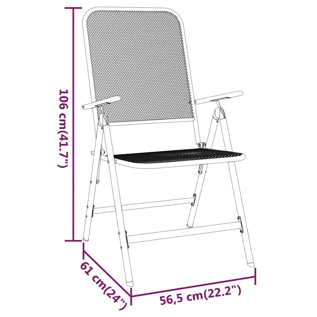 Garden Dining Set with Folding Chairs and Table