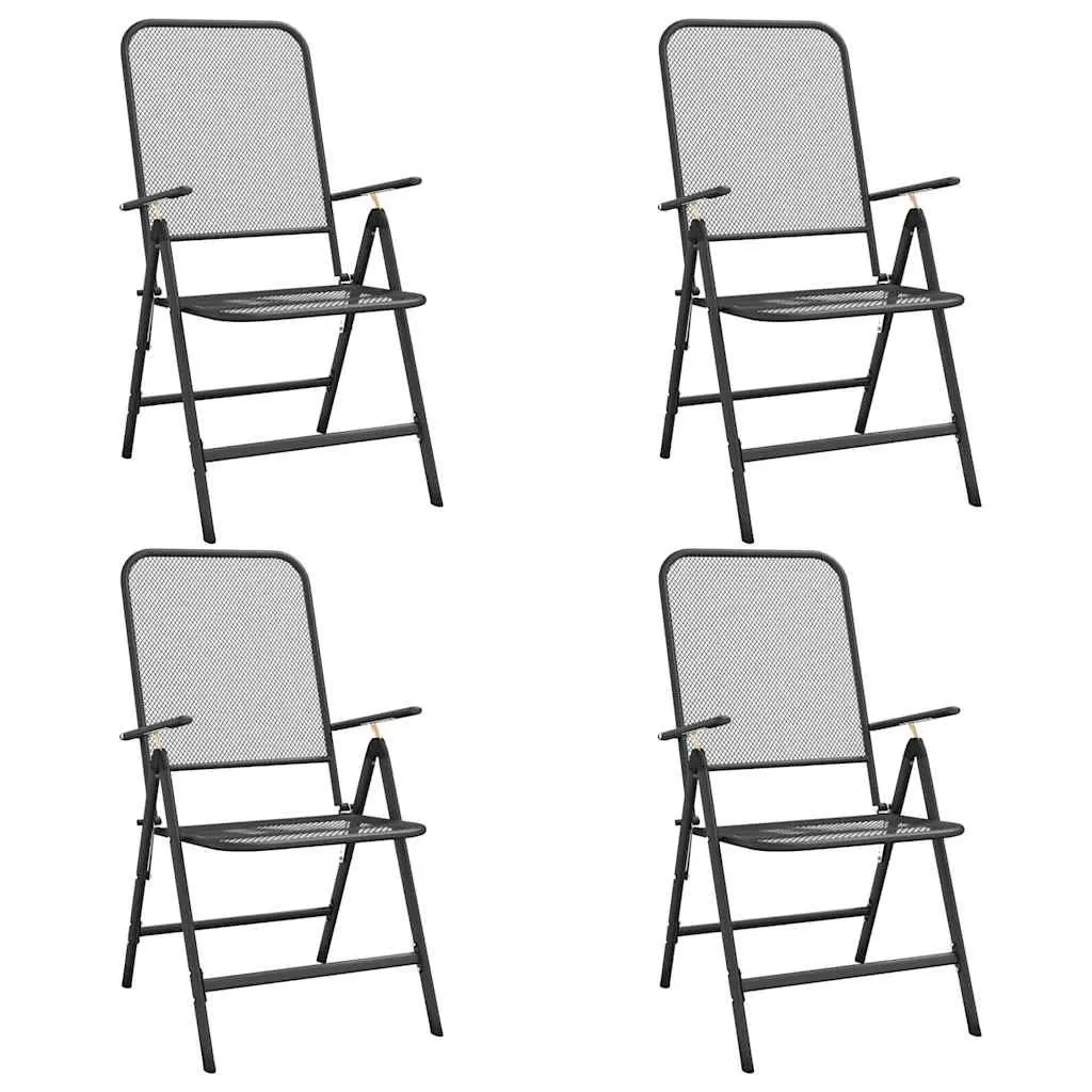 Garden Dining Set 5 Piece Outdoor Furniture Expanded Metal Mesh Anthracite