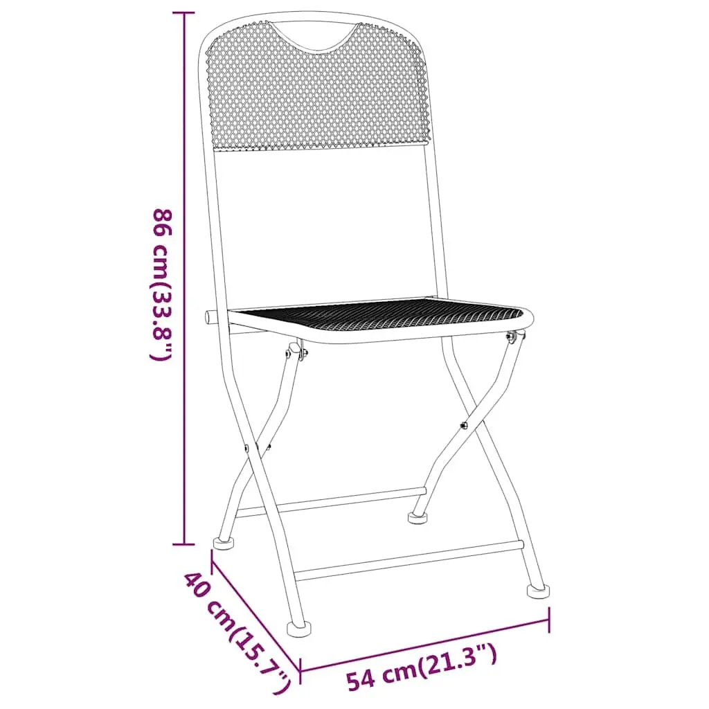 5-Piece Outdoor Garden Dining Set with Foldable Chairs