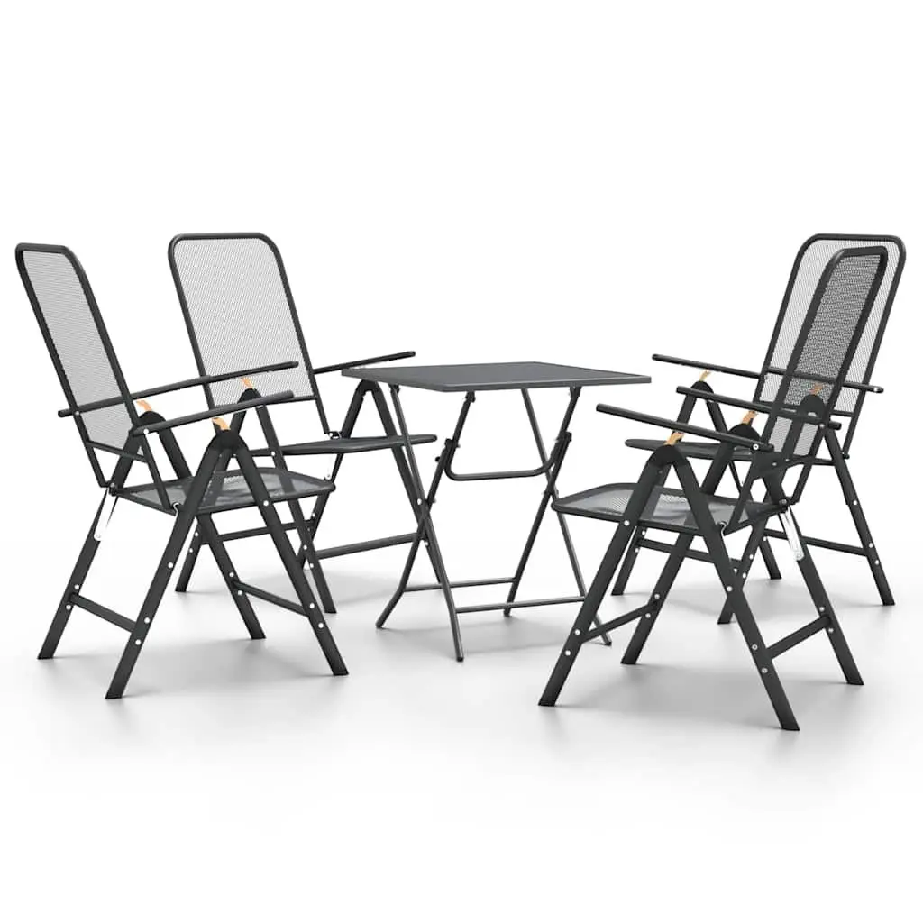 5-Piece Foldable Garden Dining Set with Recline Chairs