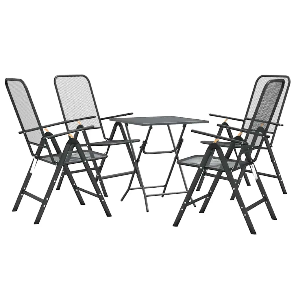 5-Piece Foldable Garden Dining Set with Recline Chairs