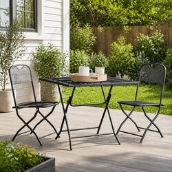 Anthracite Garden Dining Set 3 Piece Outdoor Furniture