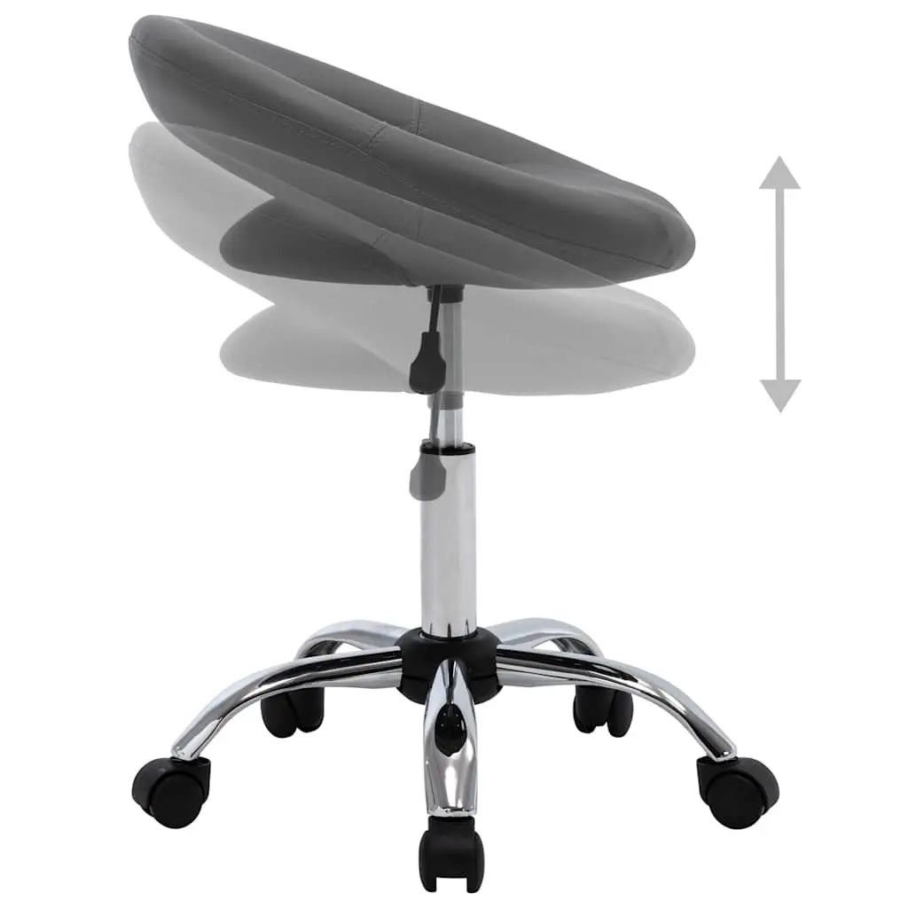 Height Adjustable Grey Faux Leather Swivel Dining Chair