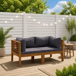 Sturdy 2-Seater Garden Sofa with Removable Cushions
