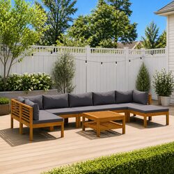 Stylish 8-Piece Garden Lounge Set with Solid Acacia Frame