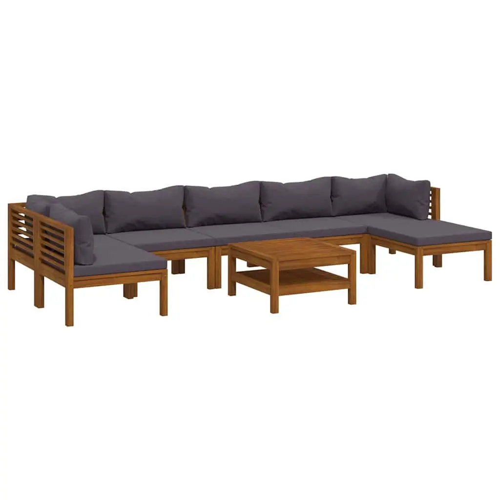 8-Piece Garden Lounge Set with Solid Acacia Frame