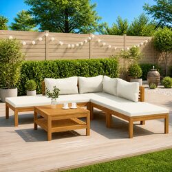 6-Piece Modular Outdoor Garden Lounge Set with Coffee Table