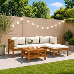 Modular Outdoor Lounge Set 5 Piece Acacia Wood Furniture