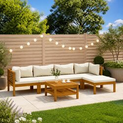 Outdoor 6-Piece Lounge Set with Modular Acacia Design