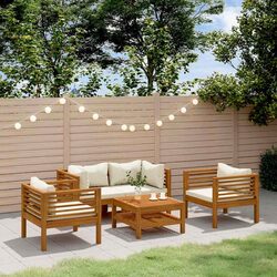 Stylish 5 Piece Garden Lounge Set with Cream Cushions
