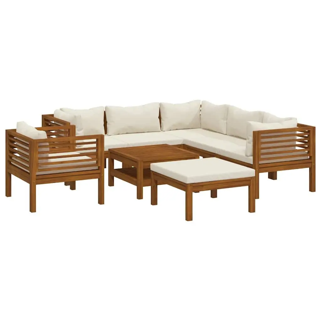 Modular 8 Piece Garden Lounge Set with Cream Cushions