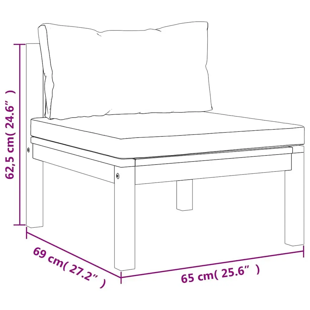 Modular 8 Piece Garden Lounge Set with Cream Cushions