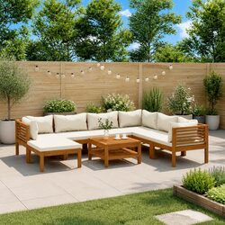8 Piece Outdoor Lounge Set with Cushions and Coffee Table