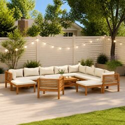 Stylish 12-Piece Acacia Wood Garden Lounge Set