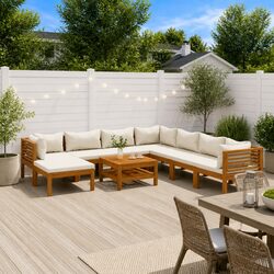9-Piece Modular Garden Lounge Set in Acacia Wood
