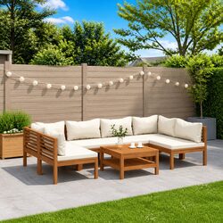 7 Piece Outdoor Garden Lounge Set with Cushions