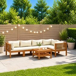 Premium 6-Piece Garden Lounge Set with Acacia Frame