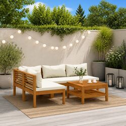 Exceptional 5 Piece Garden Lounge Set with Acacia Wood Frame