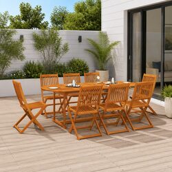 Durable 9 Piece Outdoor Dining Set for Garden or Patio