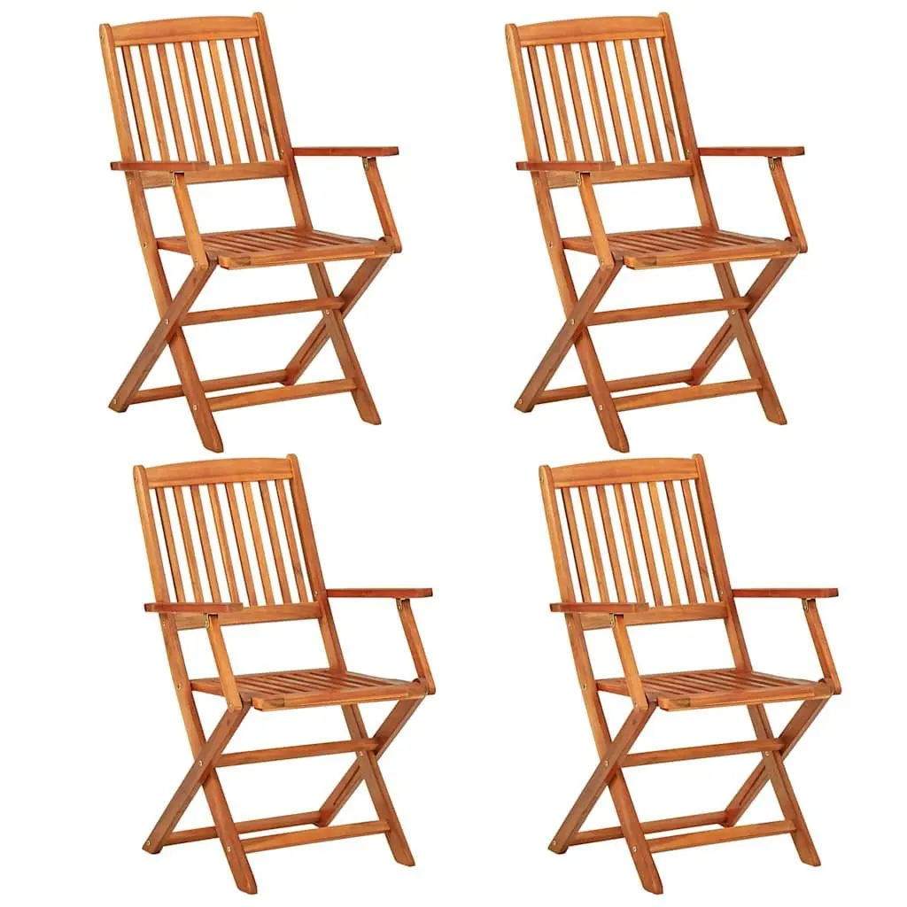 Solid Acacia Wood Outdoor Dining Set 13 Pieces in Brown