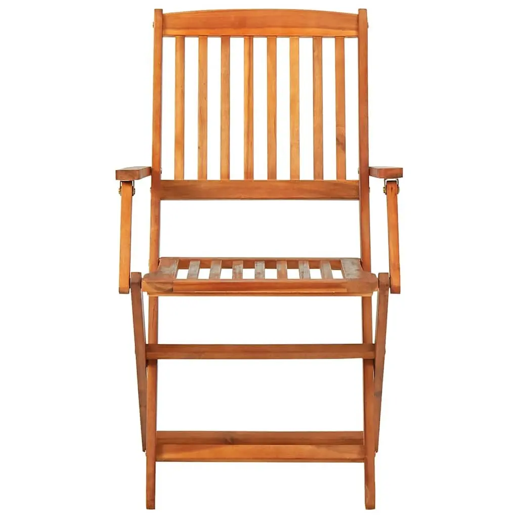 Solid Acacia Wood Outdoor Dining Set 13 Pieces in Brown