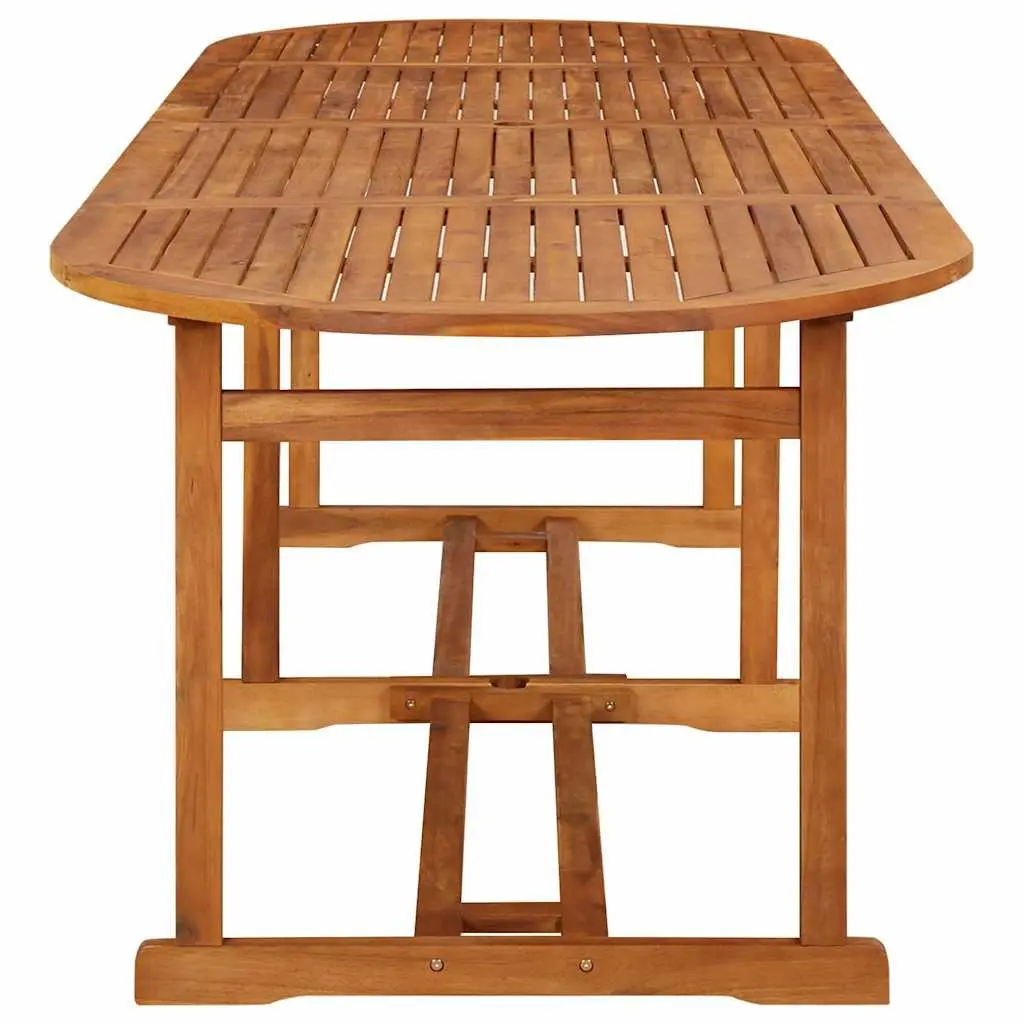 Solid Acacia Wood Outdoor Dining Set 13 Pieces in Brown