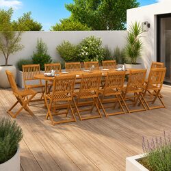 Sturdy 13-Piece Garden Dining Set for Outdoor Spaces
