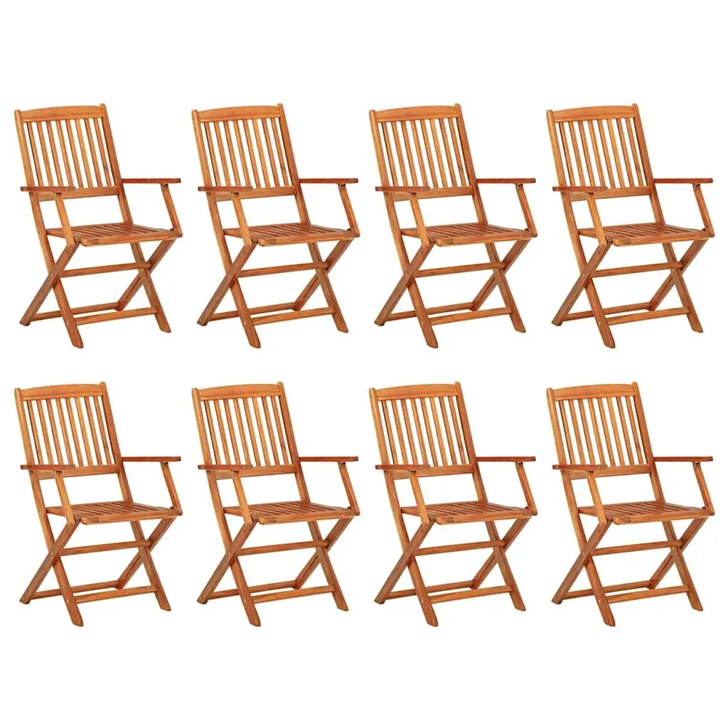 Garden Dining Set Brown Wood 9 Piece Outdoor Patio Table Chairs