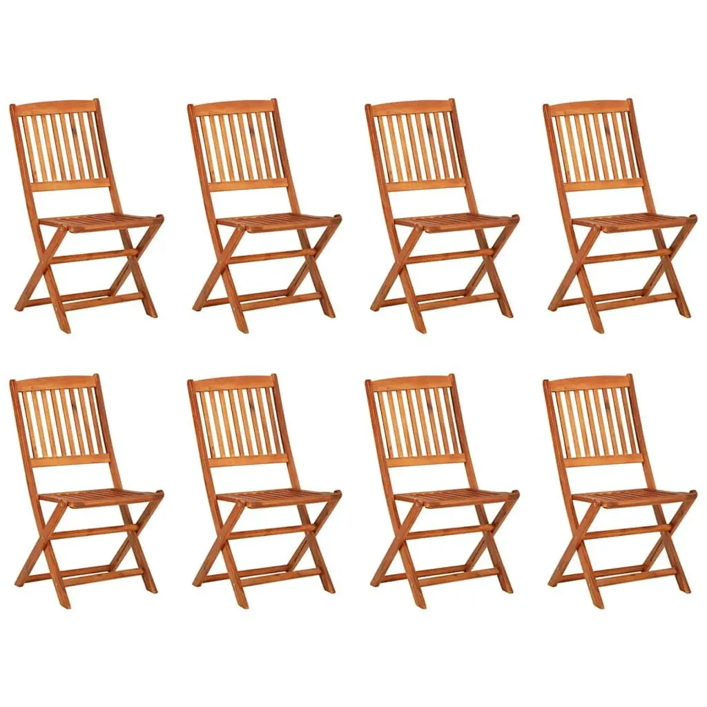 Garden Dining Set Solid Acacia Wood 9 Piece Outdoor Furniture Table Chairs Brown Patio