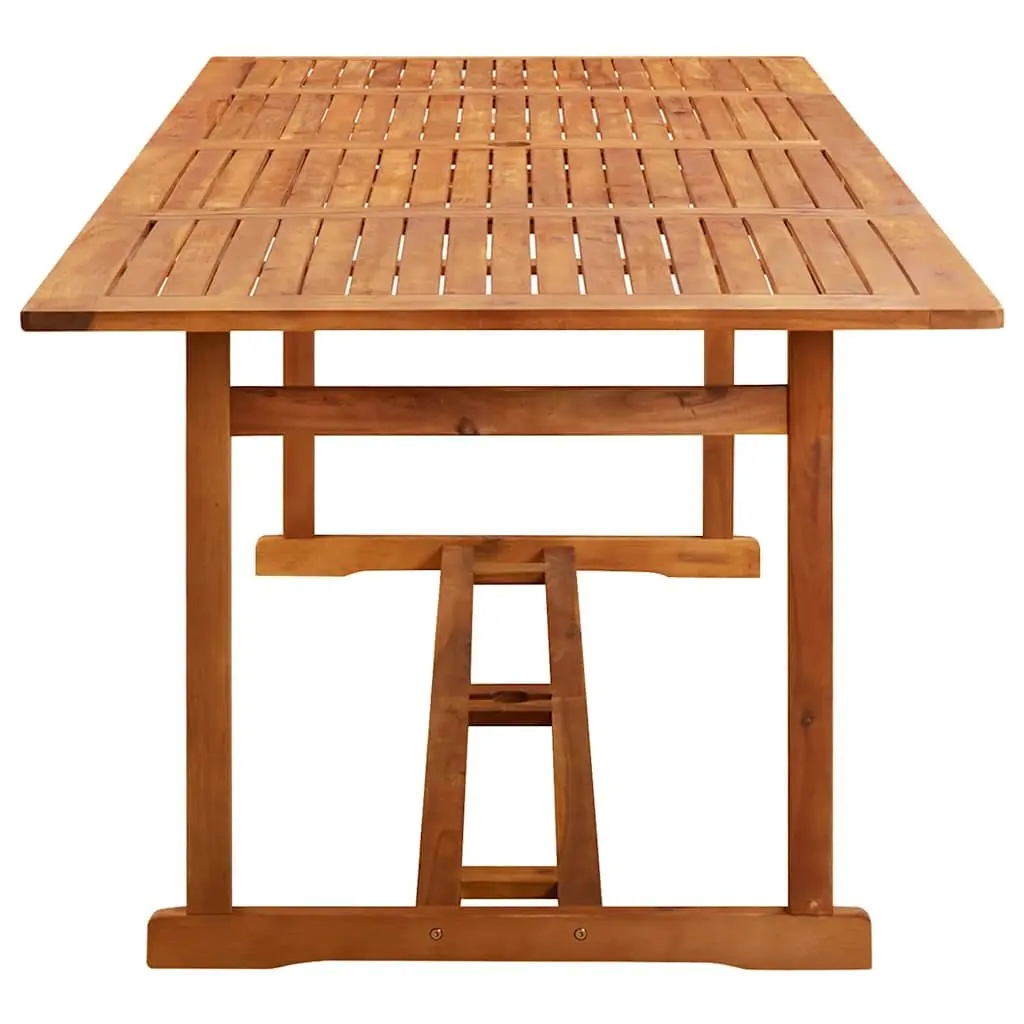 Garden Dining Set Solid Acacia Wood 9 Piece Outdoor Furniture Table Chairs Brown Patio