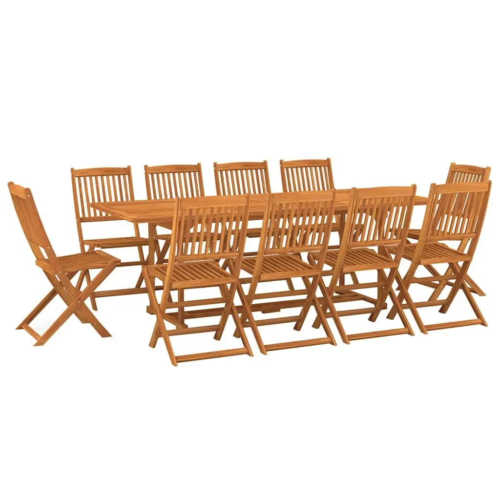 11-Piece Brown Garden Dining Set for Outdoor Use