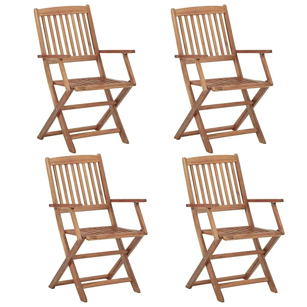 5 Piece Garden Dining Set Solid Acacia Wood Brown