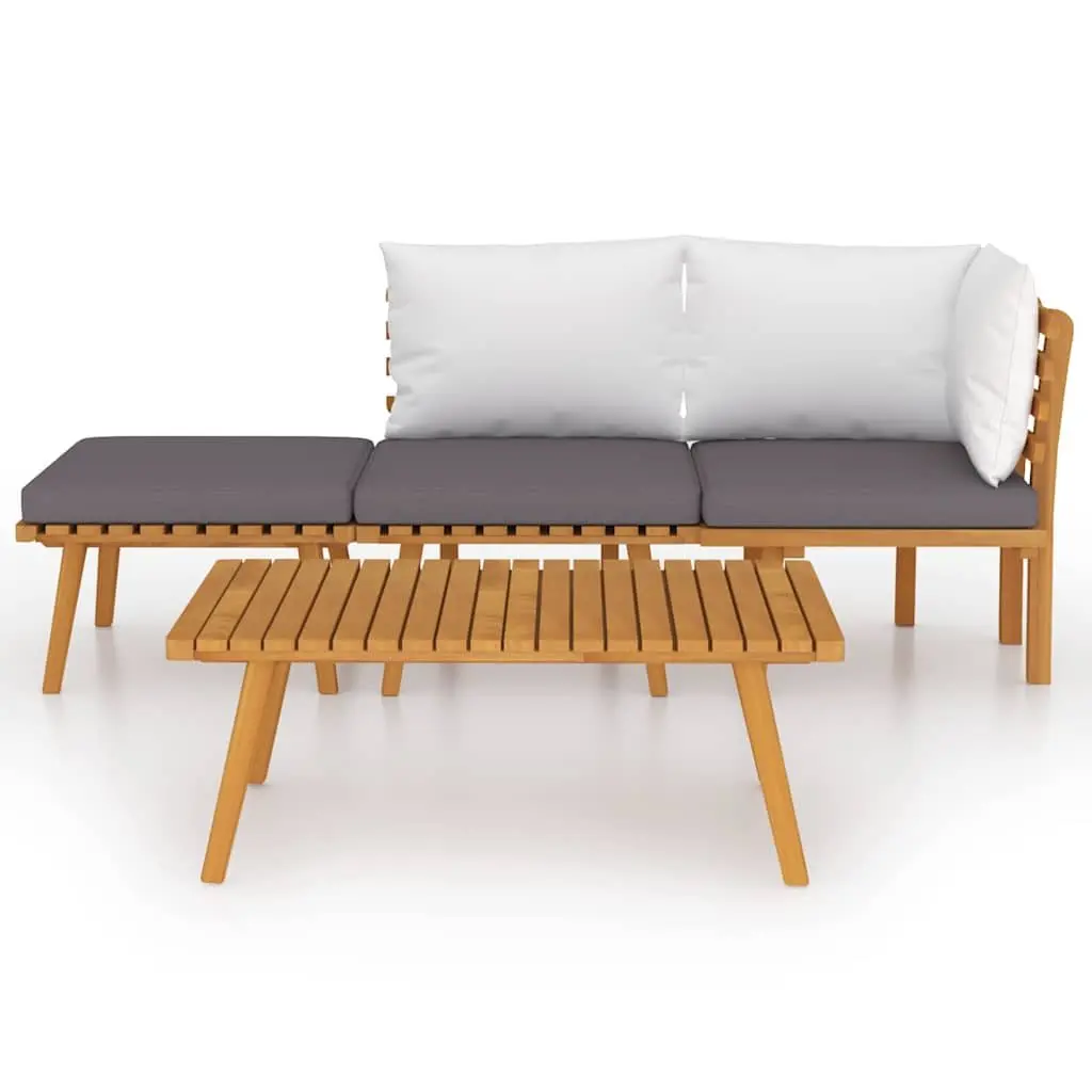 4-Piece Solid Wood Garden Lounge Set with Cushions