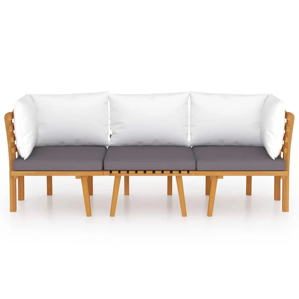 3 Piece Garden Lounge Set Solid Acacia Wood Brown