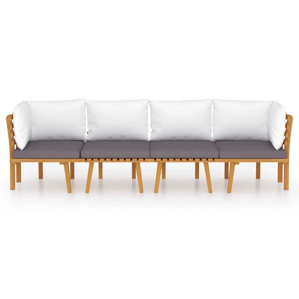 4-Piece Brown Outdoor Garden Lounge Set