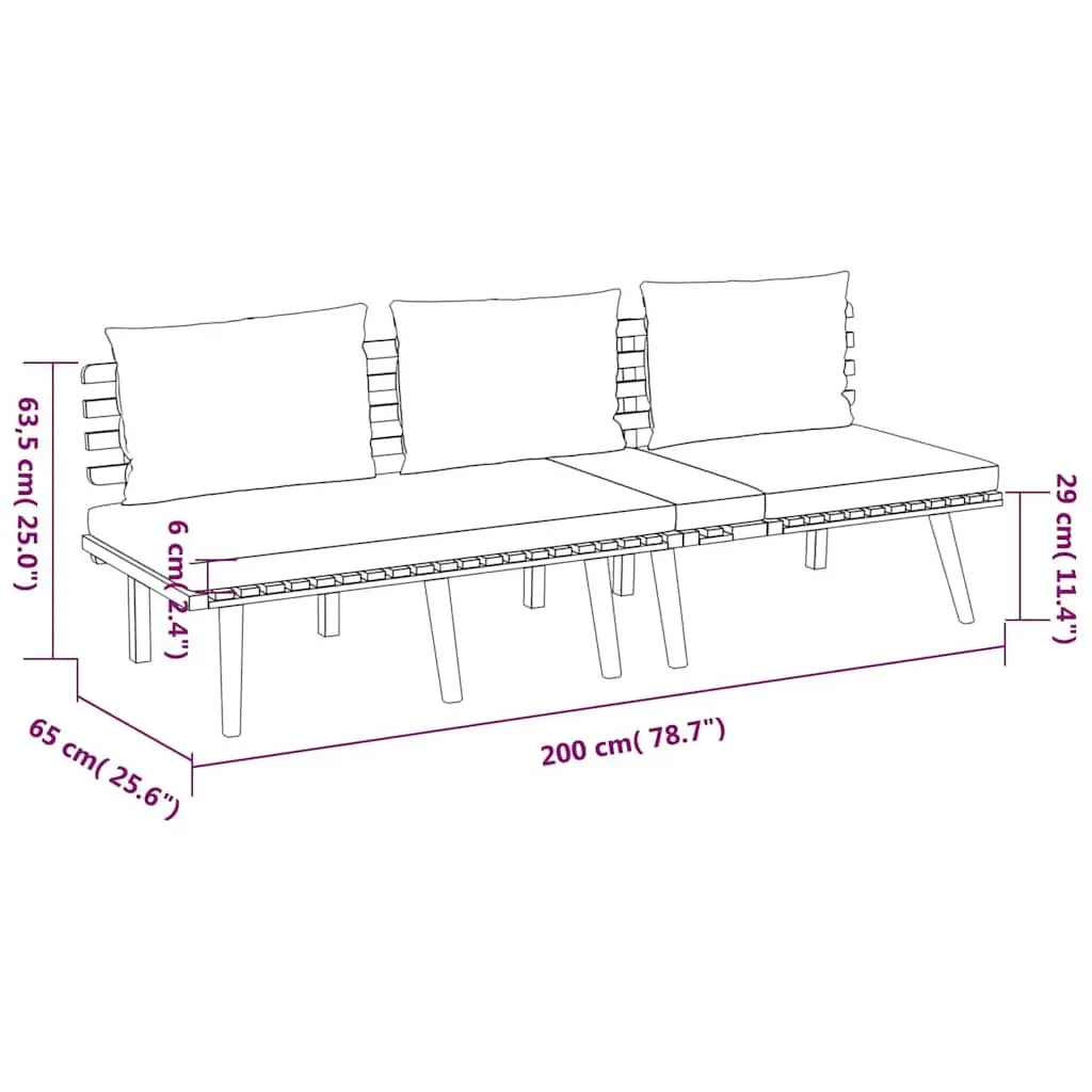 4 Piece Garden Lounge Set Solid Acacia Wood Brown Outdoor Patio Furniture