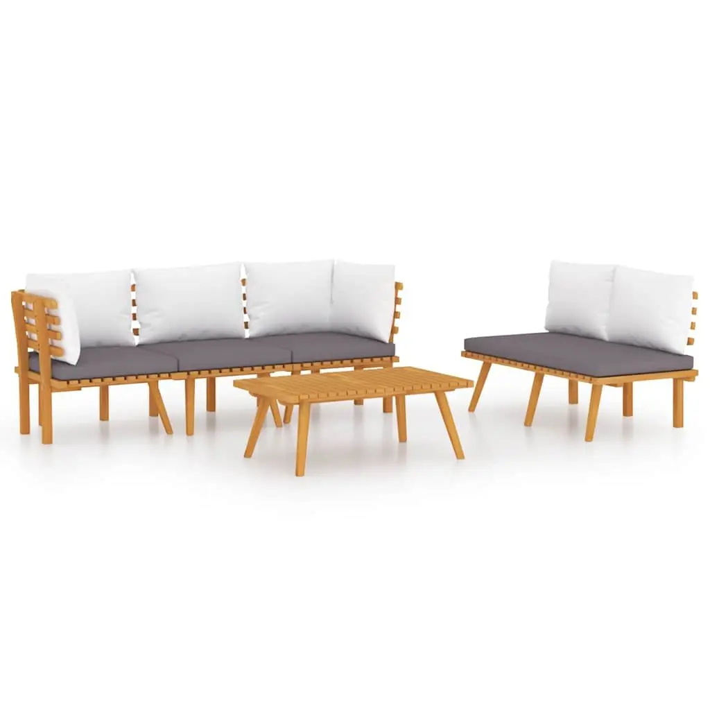Acacia Wood 5 Piece Garden Lounge Set for Outdoor Relaxation