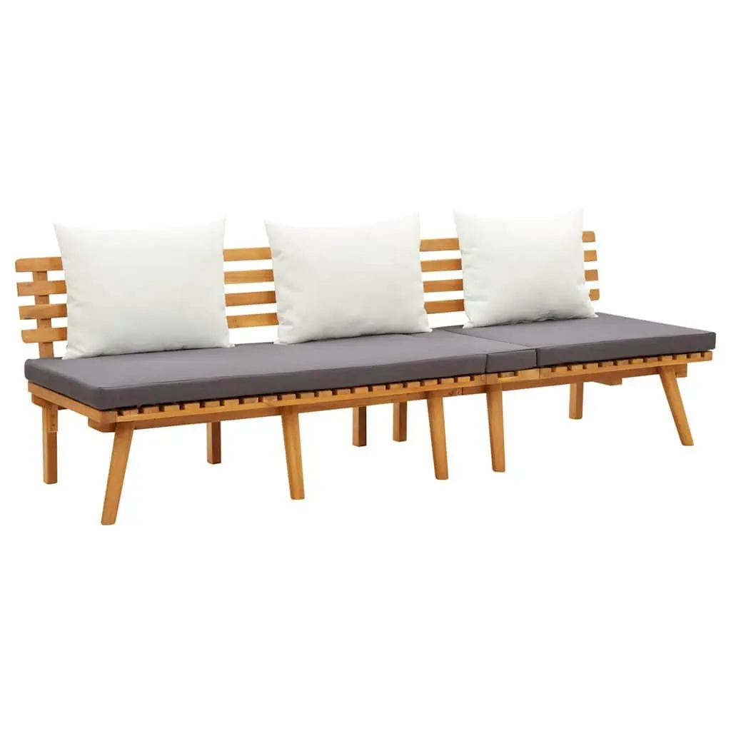 Solid Acacia 3 Piece Outdoor Lounge Set with Cushions
