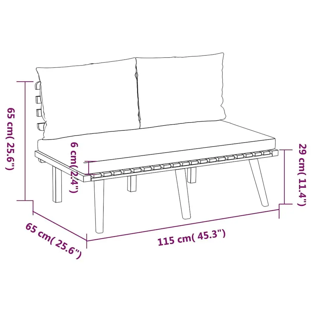 8-Piece Outdoor Lounge Set with Solid Wood Construction