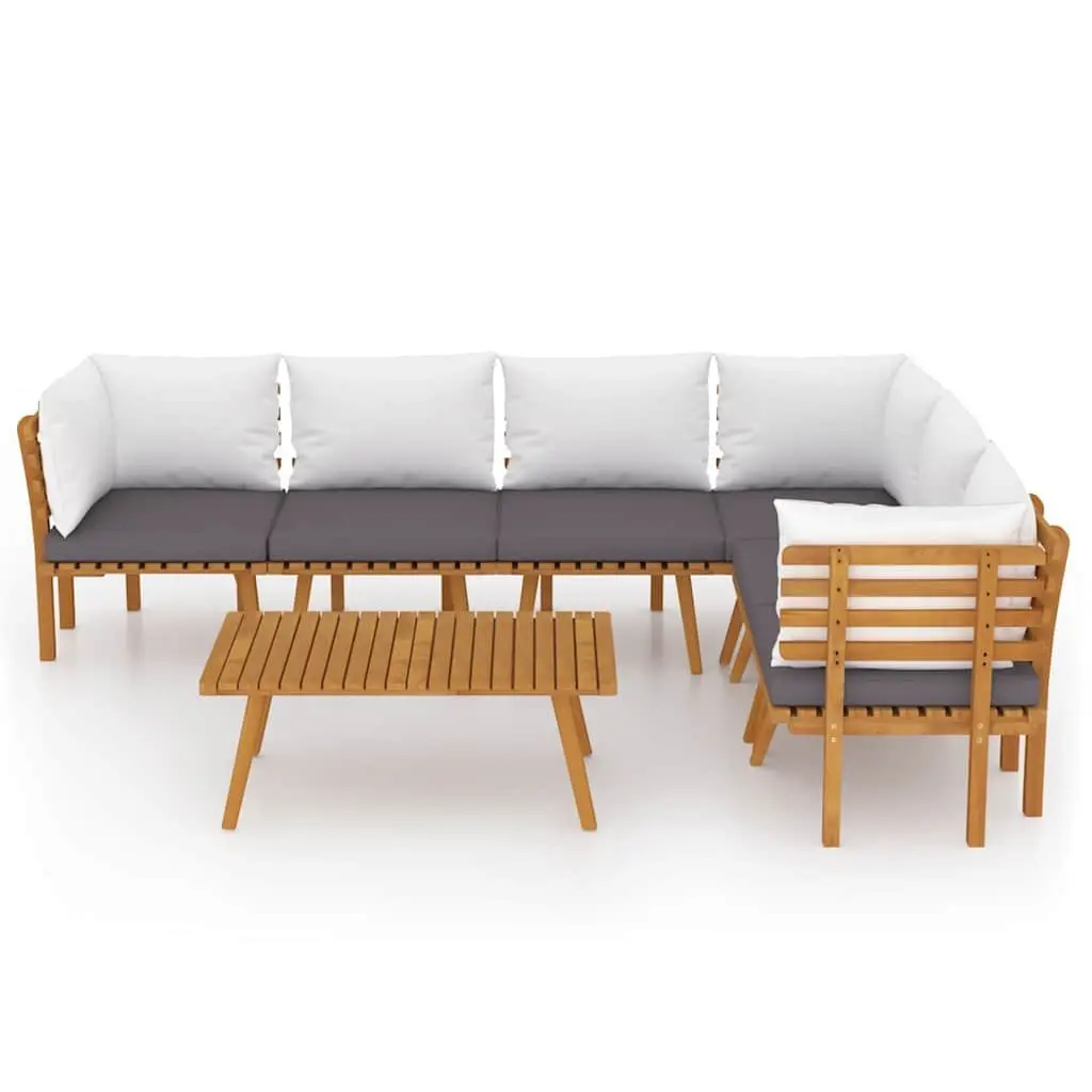 Solid Acacia Wood 7 Piece Garden Lounge Set with Cushions
