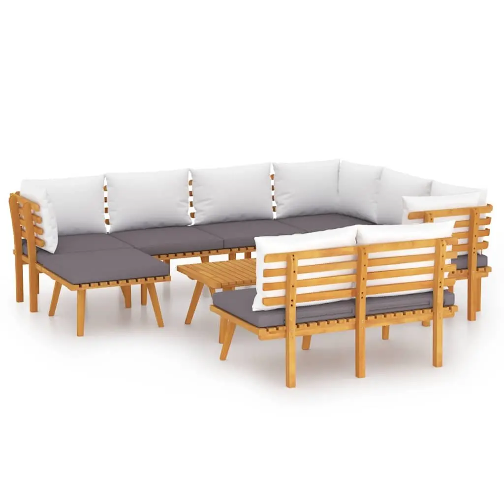 Solid Wood Acacia 9 Piece Outdoor Garden Lounge Set