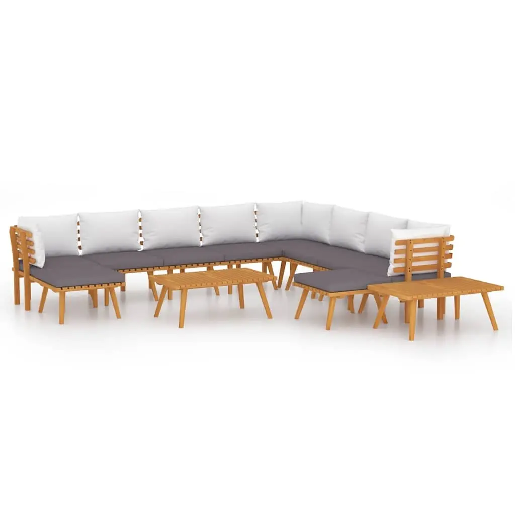12-Piece Garden Lounge Set in Solid Acacia Wood