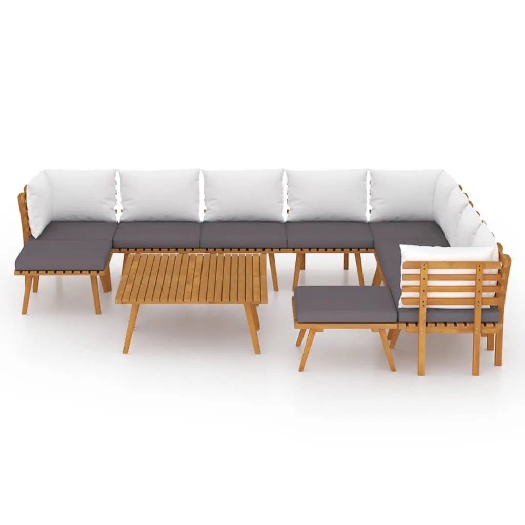 12-Piece Garden Lounge Set in Solid Acacia Wood