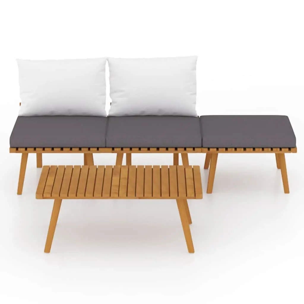 Acacia Wood 4 Piece Garden Lounge Set with Cushions